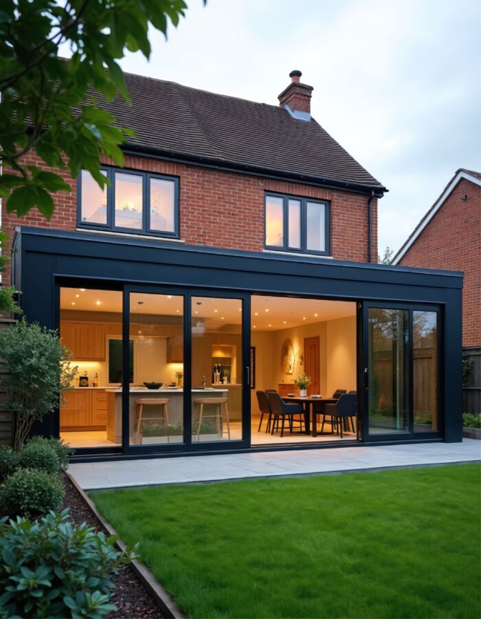 Extension moderne sur maison traditionnelle