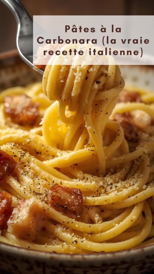 Plat rapide de pâtes carbonara