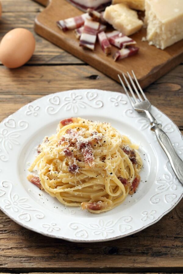 Plat rapide de pâtes carbonara