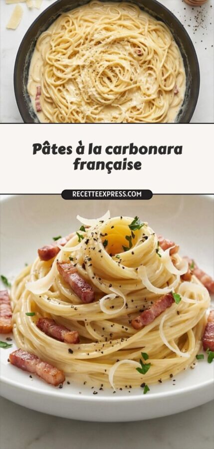Plat rapide de pâtes carbonara