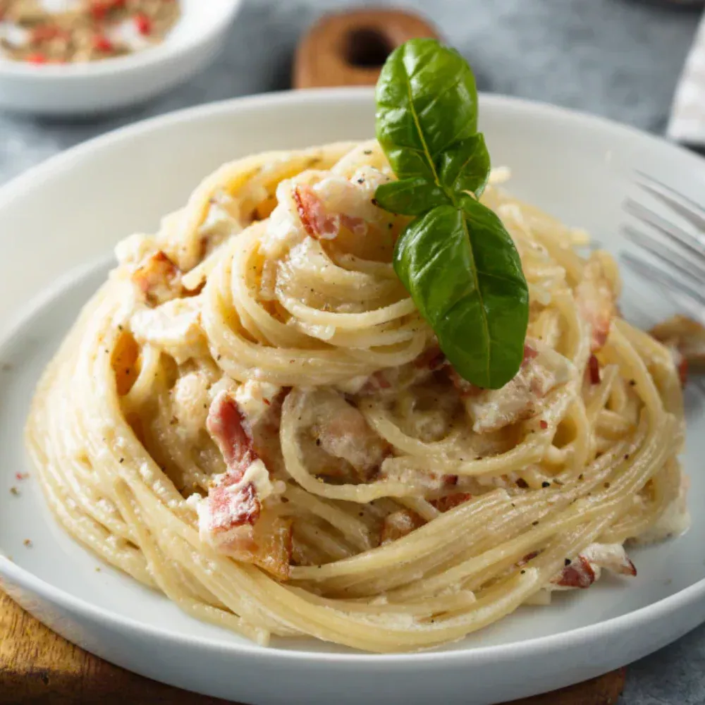 Plat rapide de pâtes carbonara