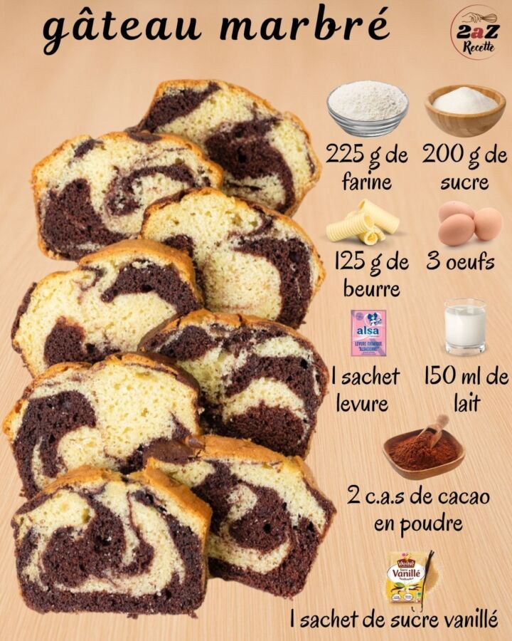 Recette facile gâteau marbré